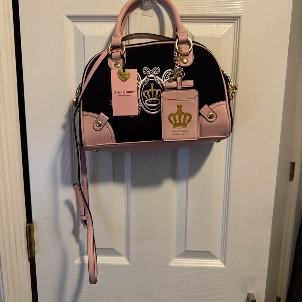 Juicy Couture Black and Pink Satchel